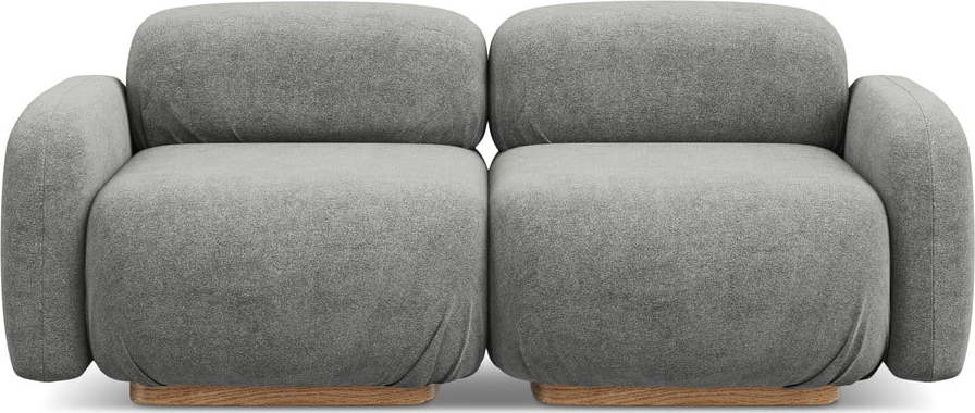 Šedá modulární pohovka z textilie bouclé 190 cm Ailani – Makamii Makamii