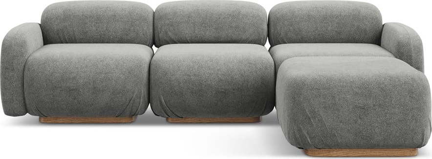 Šedá modulární rohová pohovka z textilie bouclé Ailani – Makamii Makamii