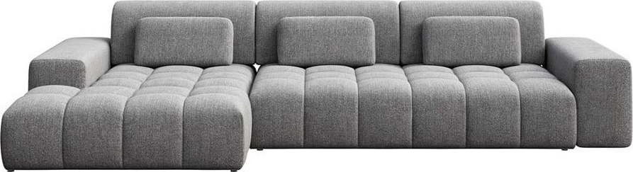 Šedá rohová pohovka (levý roh/s lenoškou) Chevi – Ghado Ghado