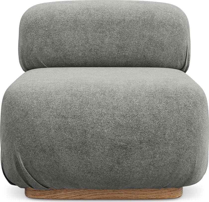 Šedý modul pohovky z textilie bouclé Ailani – Makamii Makamii