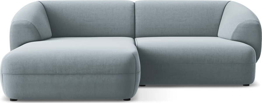 Světle modrá sametová rohová pohovka (levý roh) Moana – Makamii Makamii