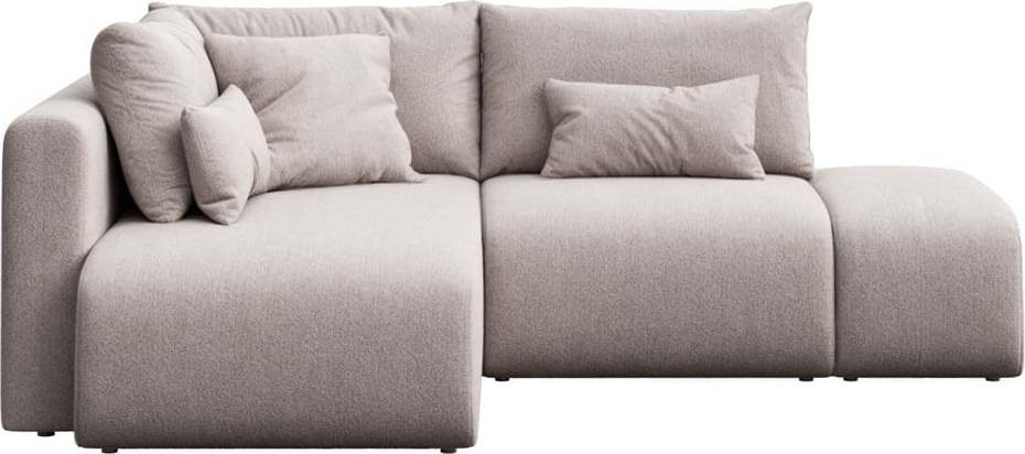 Světle šedá rozkládací rohová pohovka s úložným prostorem (levý roh/s lenoškou) Lumine – Ghado Ghado