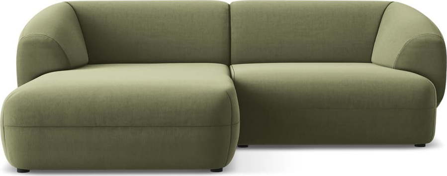 Zelená sametová rohová pohovka (levý roh) Moana – Makamii Makamii