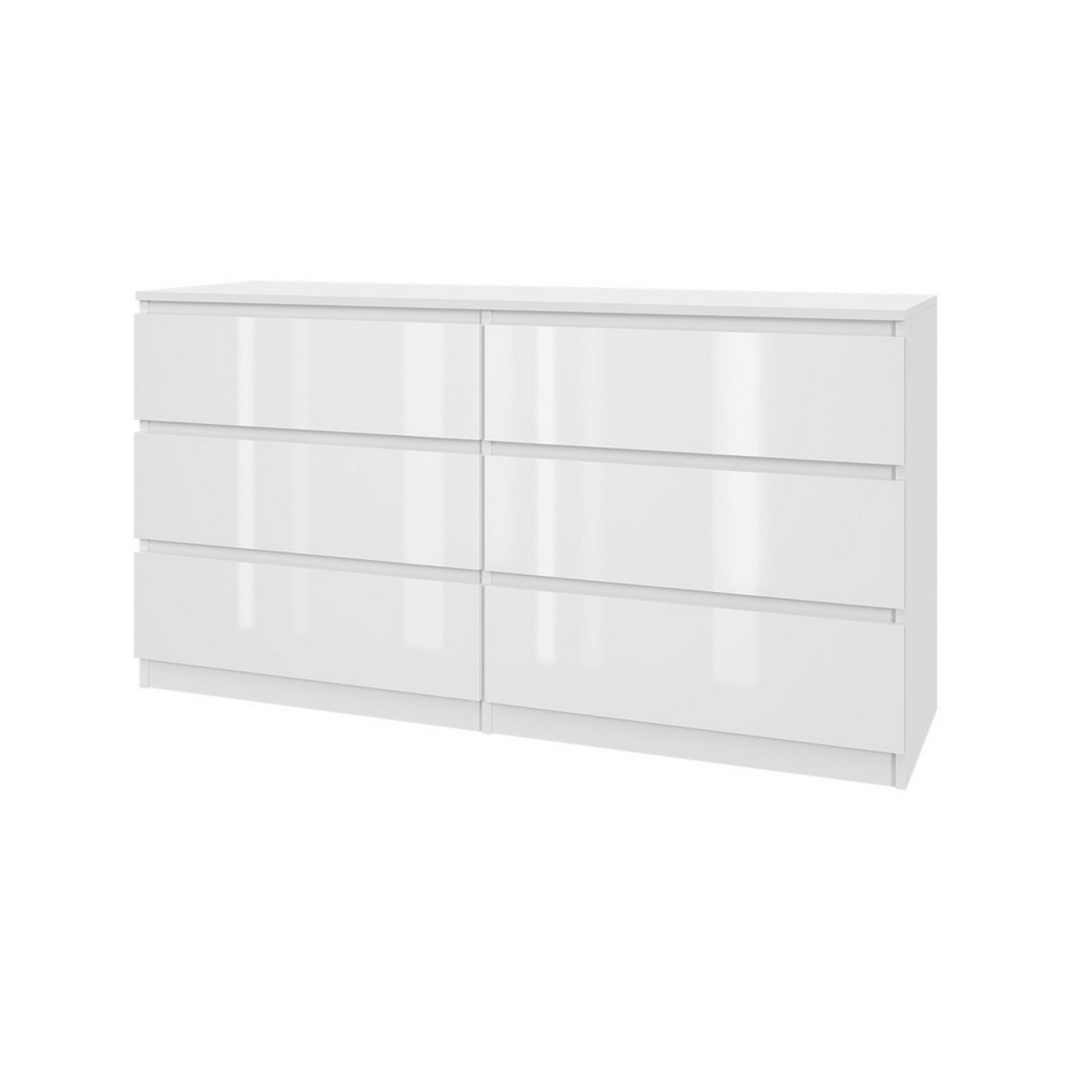 Komoda 140/6 - bílý lesk SG-nábytek