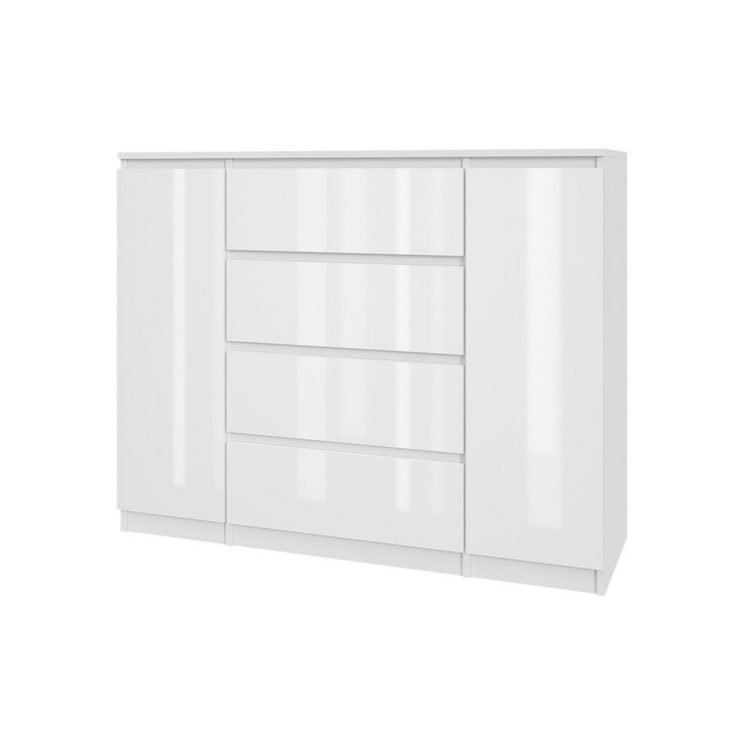 Komoda 2D4S - bílý lesk SG-nábytek