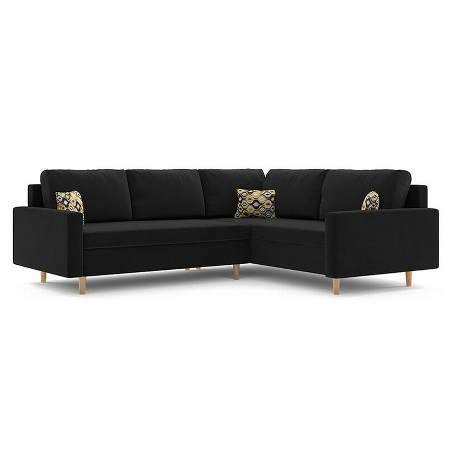 Rohová rozkládací sedací souprava ETNA II MODEL 3 Pravá Černá Signal-nabytek