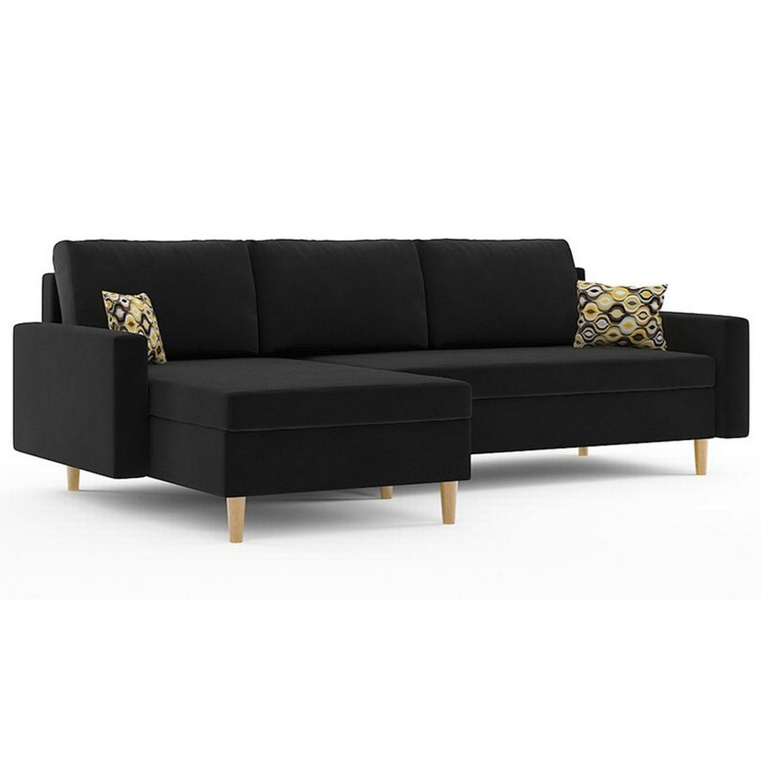 Rohová rozkládací sedací souprava ETNA MODEL 3 Levá Černá Signal-nabytek