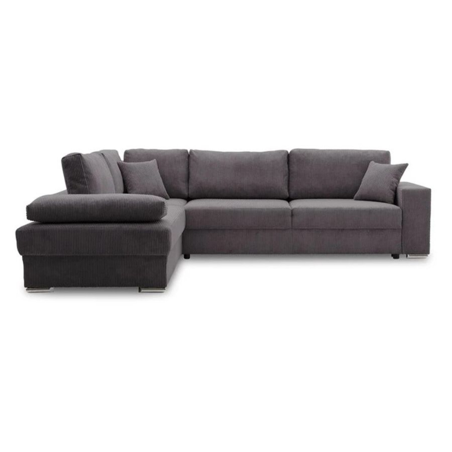 Rohová rozkládací sedací souprava FESTINA Levá Tmavě šedá SG-nábytek