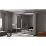 Šatní skříň SALVADOR 200 III - bílá/černé úchytky ankon