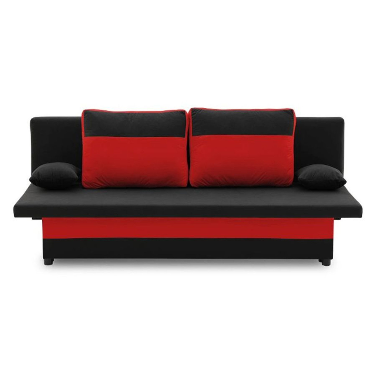 Velká rozkládací pohovka SONY model 2 Černá/červená SG-nábytek