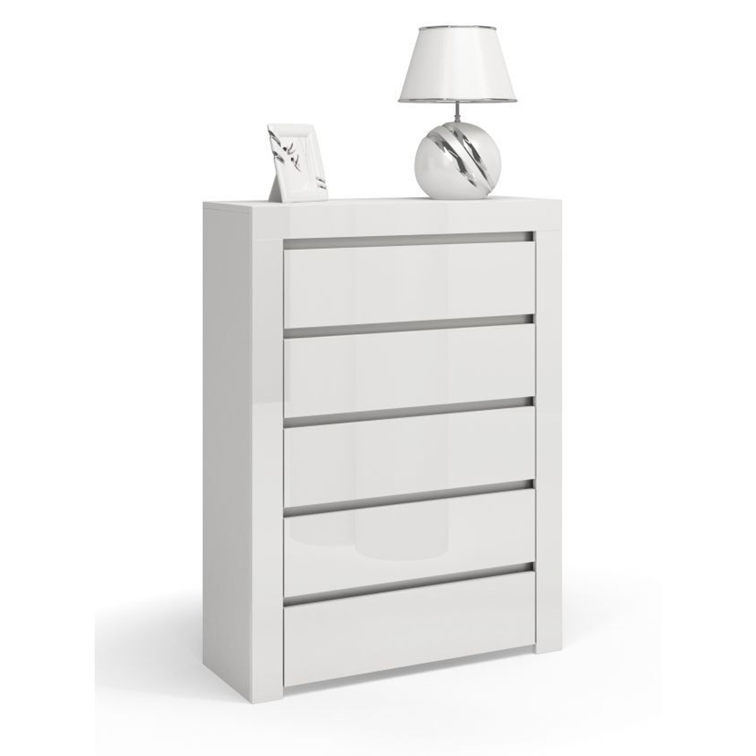 Moderní komoda Deko D5 bílá lesk TOP Nábytek