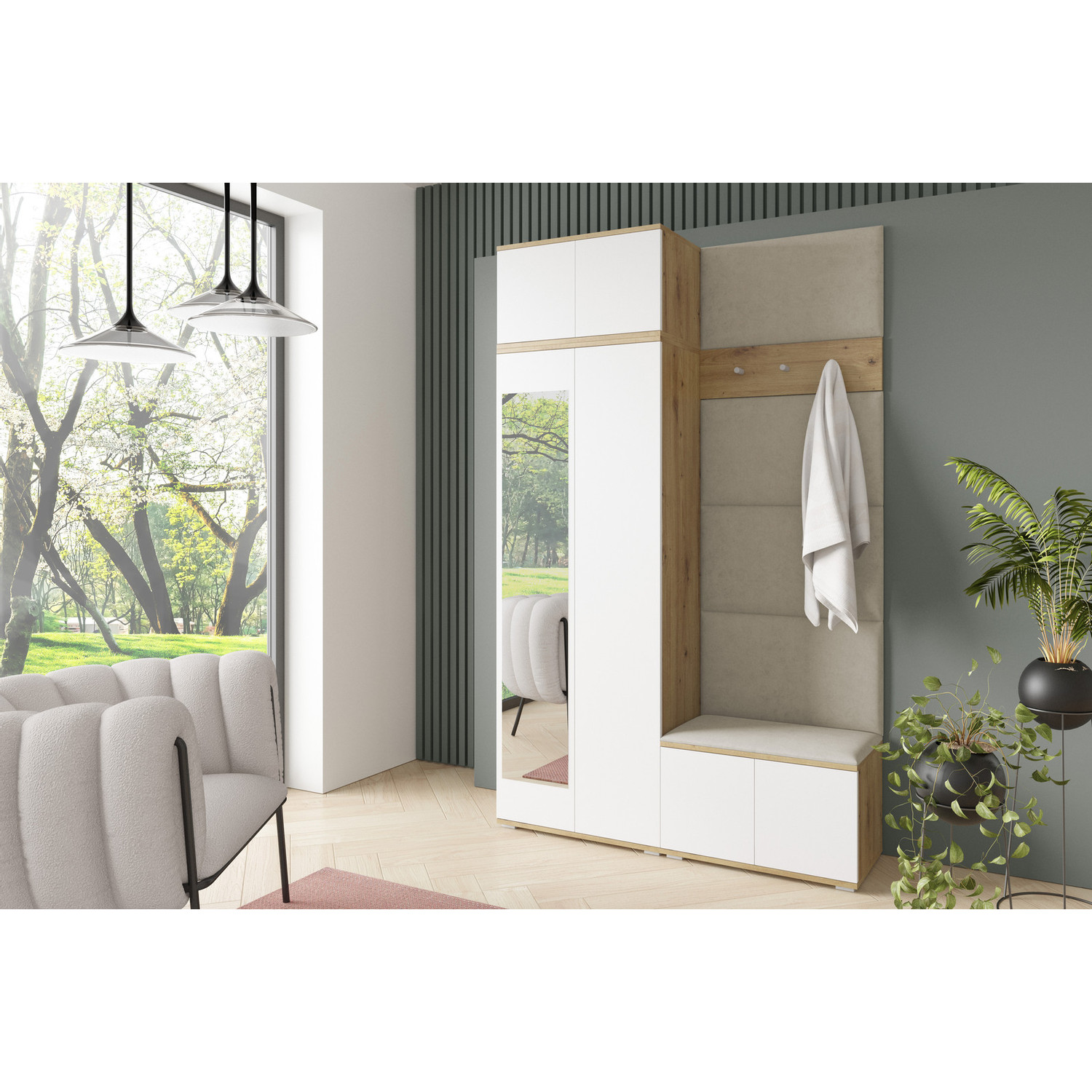 Předsíňová stěna SEVILLA II Krémová SG nabytek