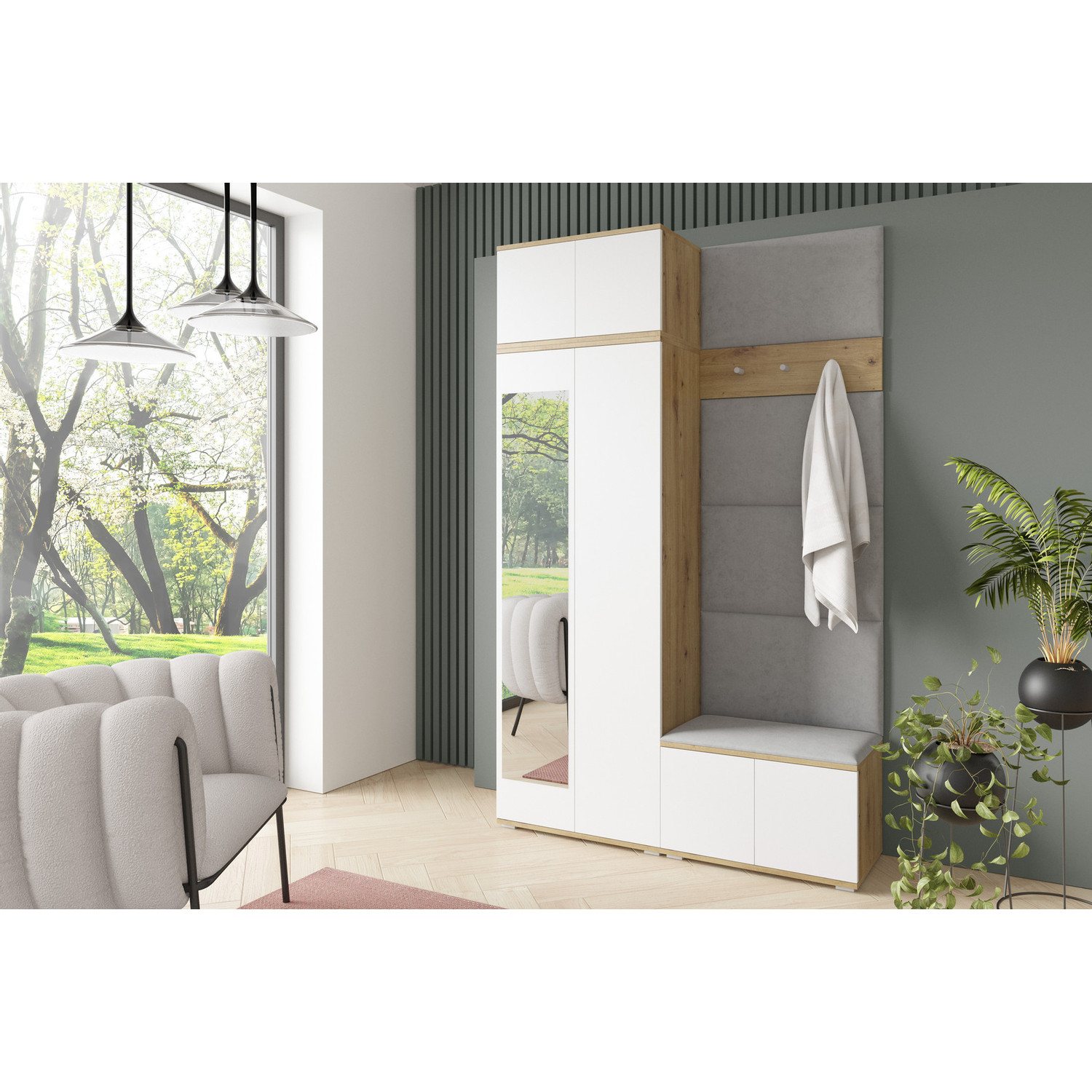 Předsíňová stěna SEVILLA II Šedá III SG nabytek