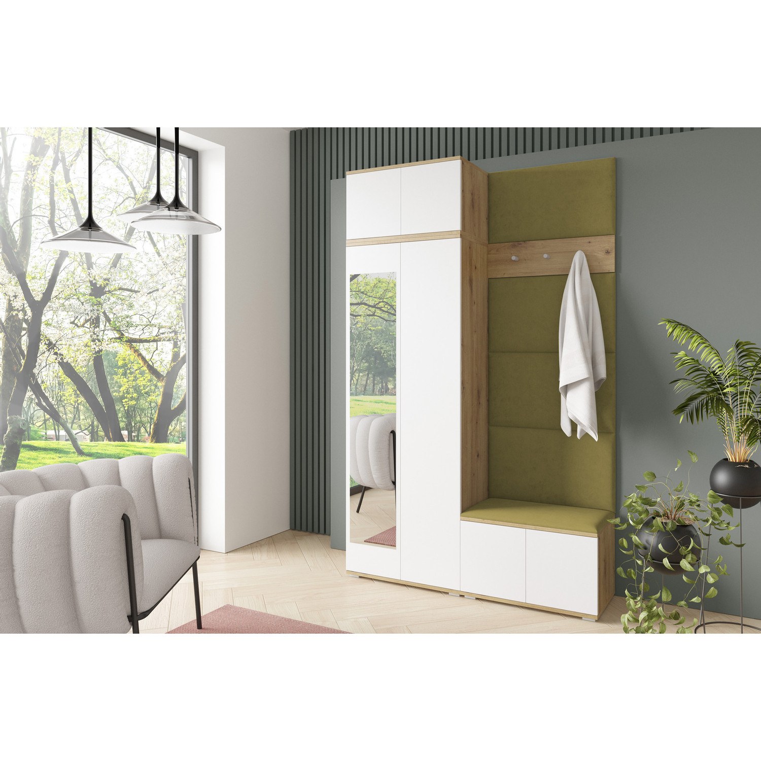 Předsíňová stěna SEVILLA II Zelená I SG nabytek