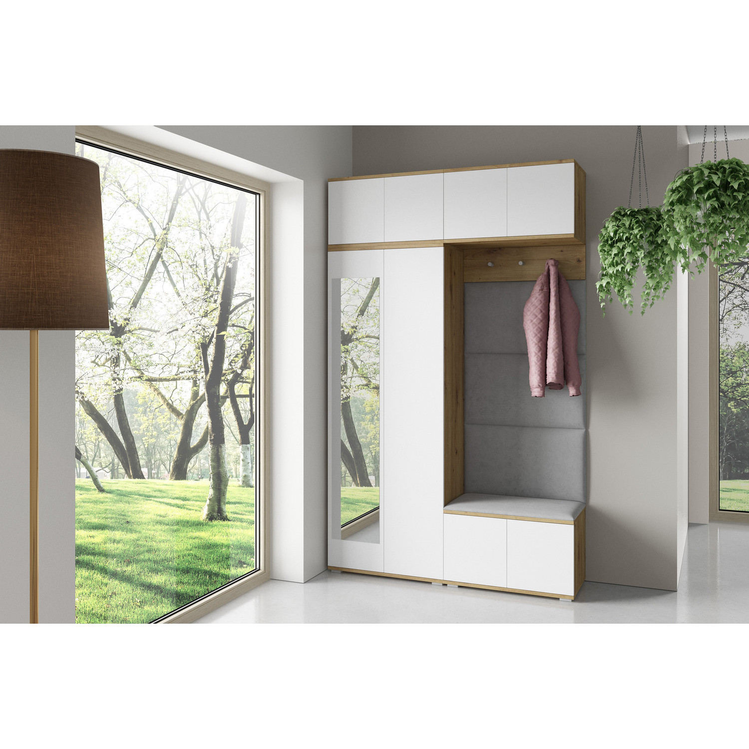 Předsíňová stěna SEVILLA III Šedá III SG nabytek