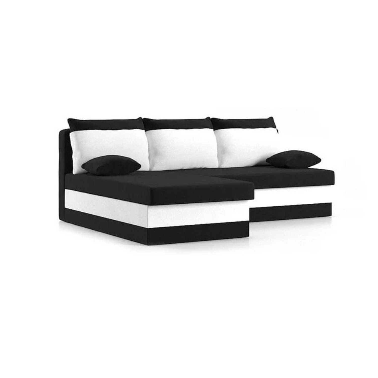 Rozkládací rohová sedací souprava DELI Černá/červená Pravá SG-nábytek