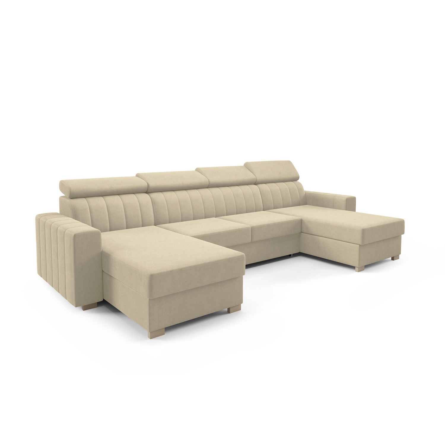 Rozkládací sedací souprava LAOS U Béžová SG nabytek