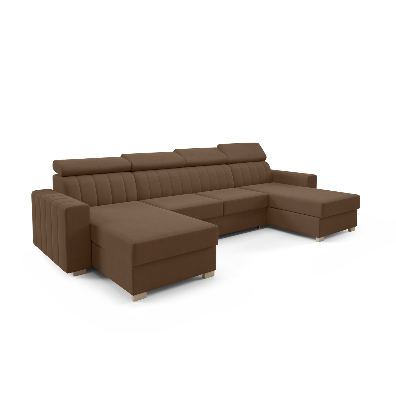 Rozkládací sedací souprava LAOS U Hnědá SG nabytek