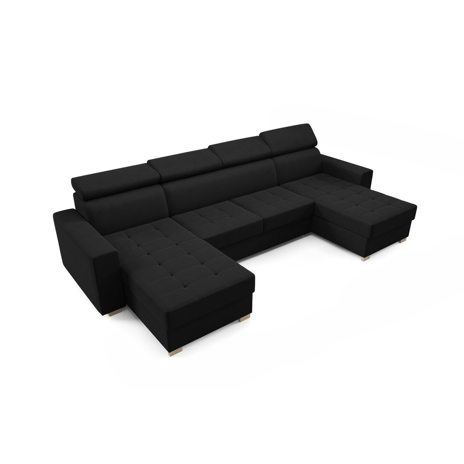 Rozkládací sedací souprava MONSUN U Černá SG nabytek