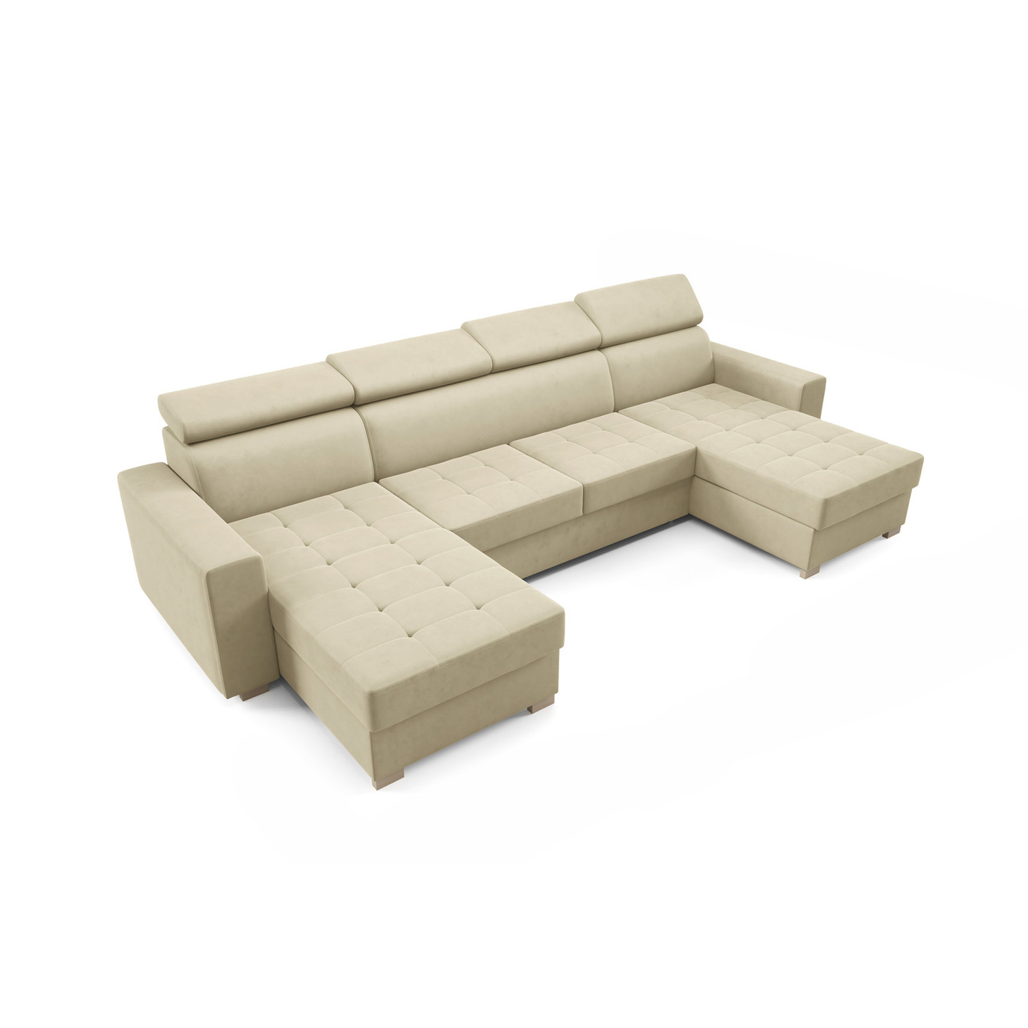 Rozkládací sedací souprava MONSUN U Krémová SG nabytek