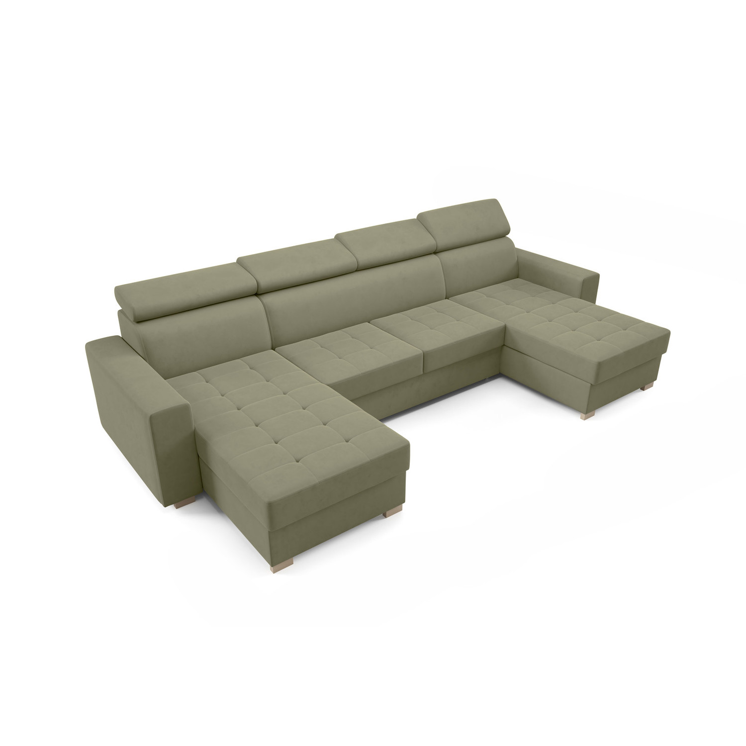 Rozkládací sedací souprava MONSUN U Zelená I SG nabytek