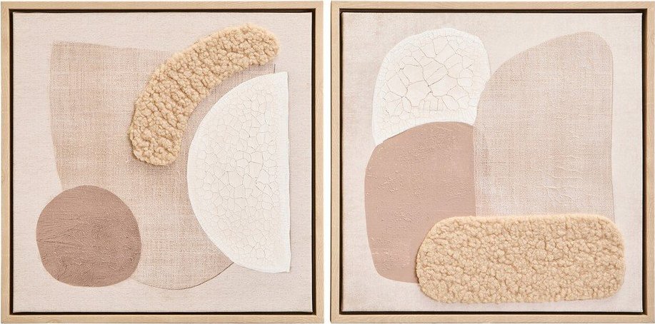 3D obrazy v sadě 2 ks s rámem/na plátně 40x40 cm Astratto – Premier Housewares Premier Housewares