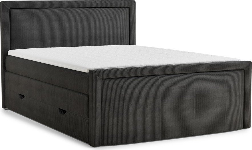 Antracitová boxspring postel s úložným prostorem 160x200 cm Fresco – Maison de Rêve Maison de Reve