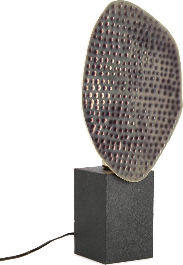 Antracitová kovová stolní lampa s kovovým stínidlem (výška 46 cm) Neev – Bizzotto Bizzotto