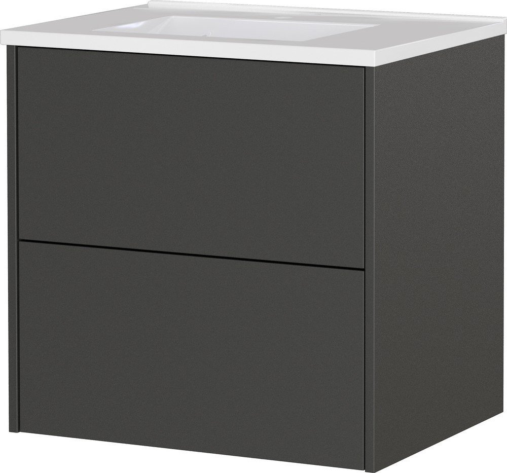 Antracitová matná závěsná skříňka pod umyvadlo 61x61 cm Bodera – Germania Germania