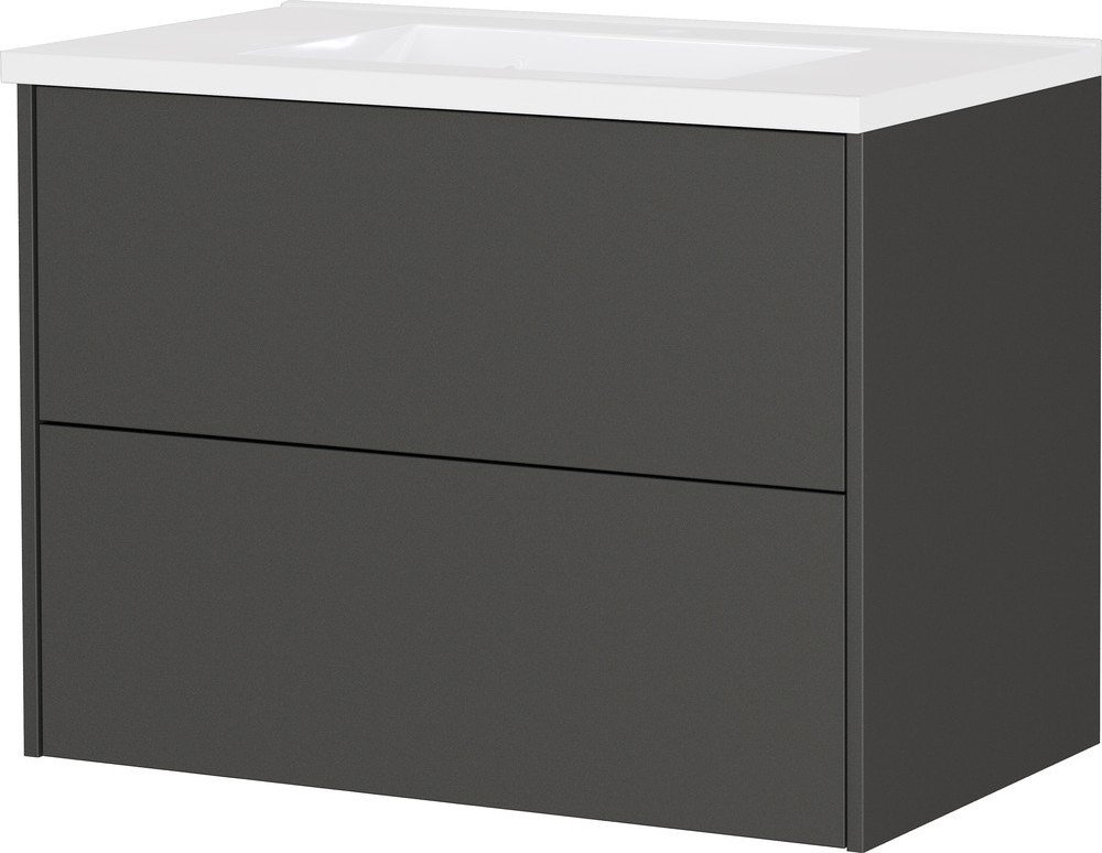 Antracitová matná závěsná skříňka pod umyvadlo 81x61 cm Bodera – Germania Germania