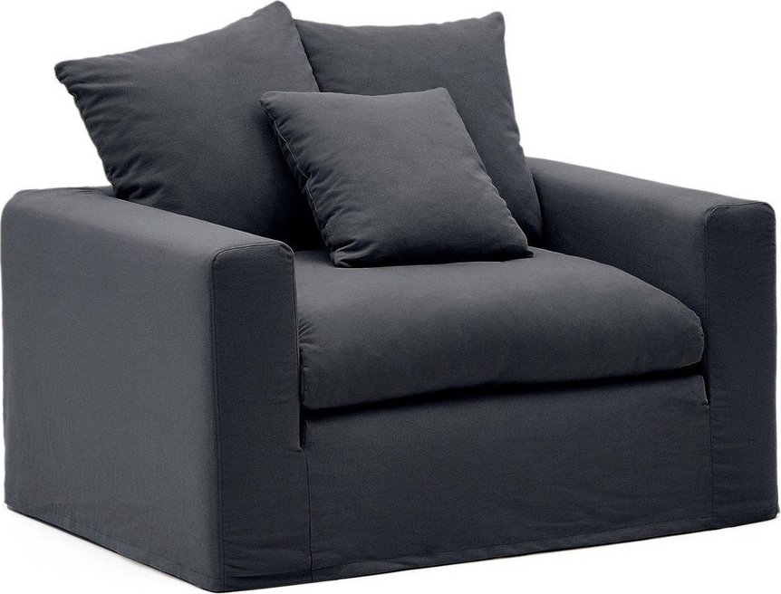 Antracitové lněné křeslo Nora – Kave Home Kave Home
