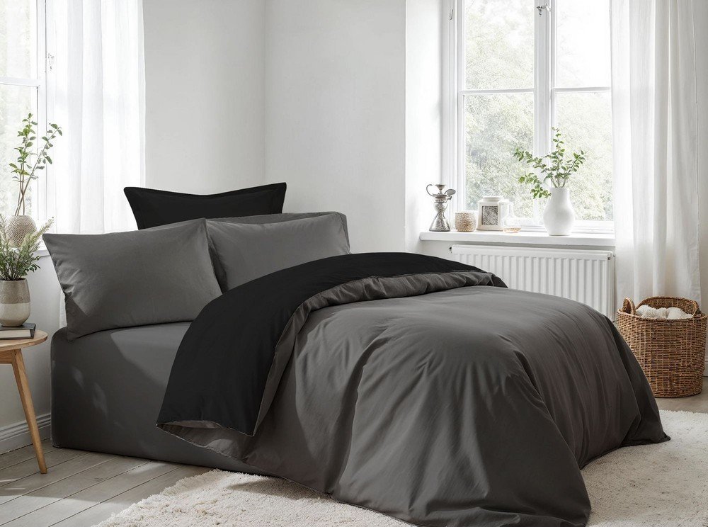 Antracitové povlečení na jednolůžko 200x140 cm – Mijolnir Mijolnir