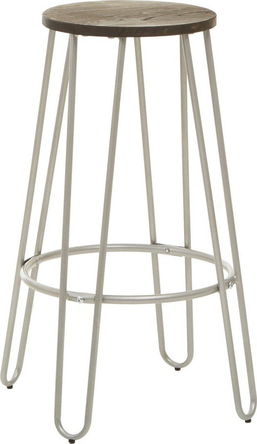 Barová stolička z jilmového dřeva ve stříbrné barvě/v přírodní barvě (výška sedáku 75 cm) District – Premier Housewares Premier Housewares