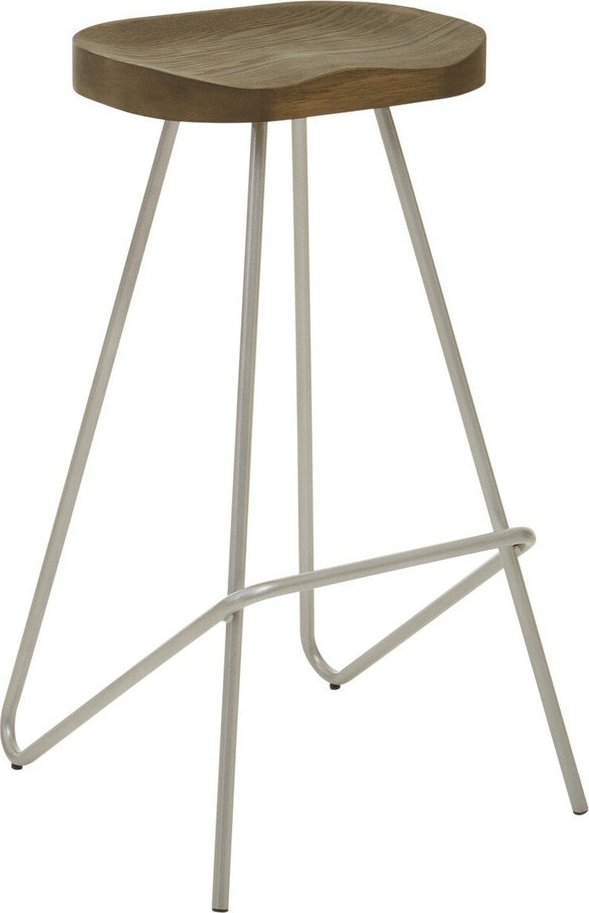 Barová stolička z jilmového dřeva ve stříbrné barvě/v přírodní barvě (výška sedáku 78 cm) District – Premier Housewares Premier Housewares