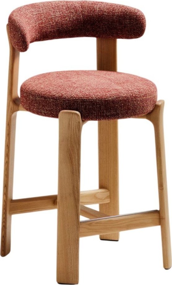 Barová židle z jasanového dřeva v terakotové barvě/ve světle přírodní barvě (výška sedáku 65 cm) Granite – Kave Home Kave Home