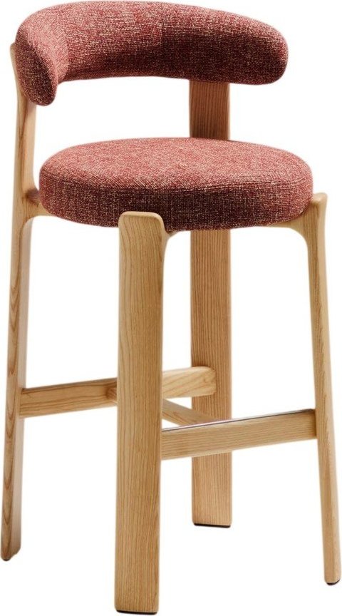 Barová židle z jasanového dřeva v terakotové barvě/ve světle přírodní barvě (výška sedáku 75 cm) Granite – Kave Home Kave Home
