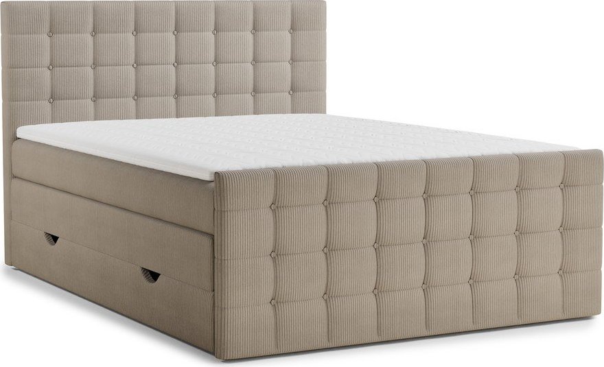 Béžová boxspring postel s úložným prostorem 160x200 cm Tasca – Maison de Rêve Maison de Reve
