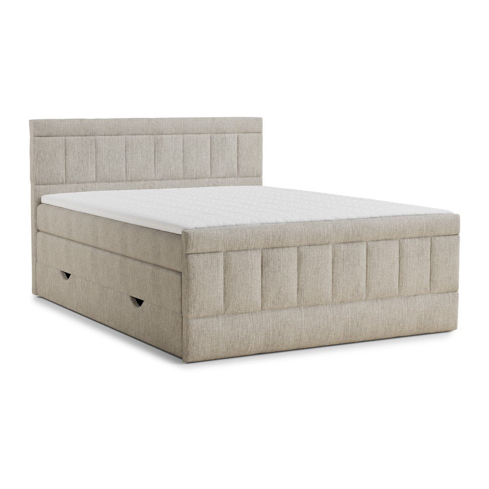 Béžová boxspring postel s úložným prostorem 180x200 cm Caya – Maison de Rêve Maison de Reve