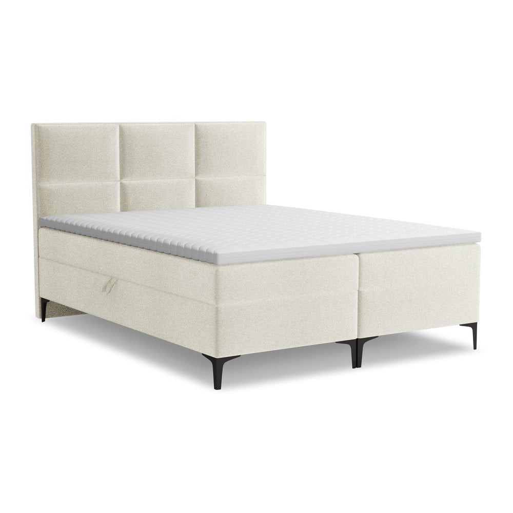 Béžová boxspring postel s úložným prostorem 180x200 cm Pakalana – Makamii Makamii