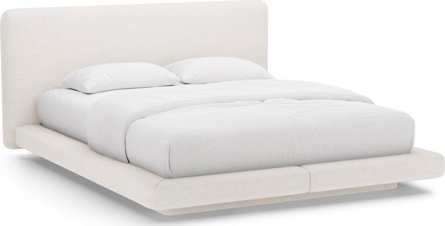 Béžová čalouněná dvoulůžková postel 200x200 cm Linea – Micadoni Micadoni