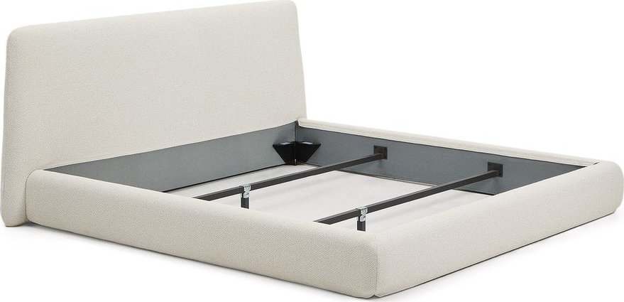 Béžová čalouněná dvoulůžková postel bez roštu 180x200 cm Martina – Kave Home Kave Home