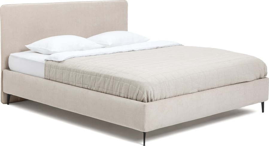 Béžová čalouněná dvoulůžková postel s roštem 180x200 cm Noira Slim – Bonami Selection Bonami Selection