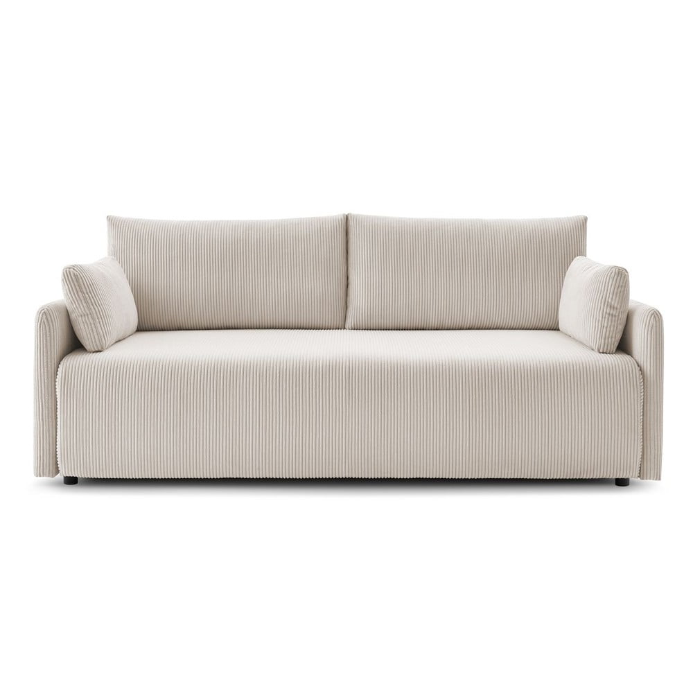 Béžová manšestrová rozkládací/s úložným prostorem pohovka 211 cm Marcel - II. jakost – Bobochic Paris Bobochic Paris