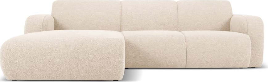 Béžová rohová pohovka z textilie bouclé (levý roh) Molino – Micadoni Home Micadoni