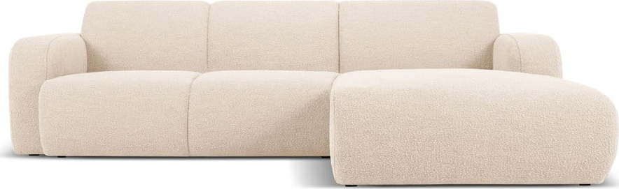 Béžová rohová pohovka z textilie bouclé (pravý roh) Molino – Micadoni Home Micadoni