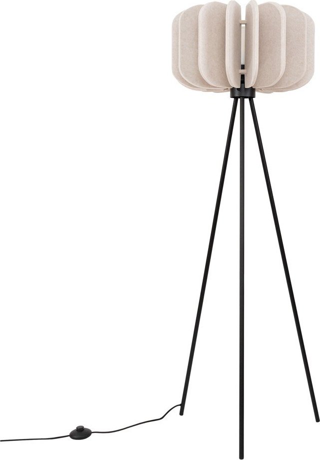 Béžová stojací lampa s textilním stínidlem (výška 134 cm) Elom – Sollux Sollux
