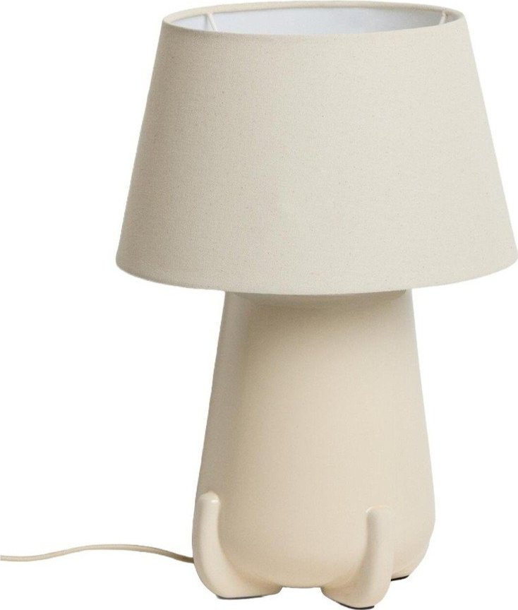Béžová/slonovinová keramická stolní lampa (výška 45