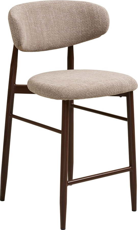 Béžová/tmavě hnědá čalouněná barová židle (výška sedáku 65 cm) Levanto – House Nordic House Nordic