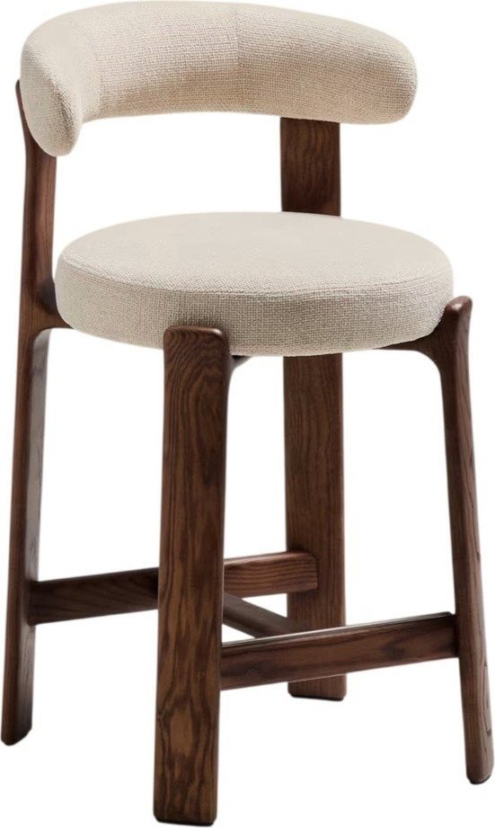 Béžová/v tmavě přírodní barvě barová židle z jasanového dřeva (výška sedáku 65 cm) Granite – Kave Home Kave Home