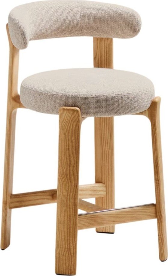 Béžová/ve světle přírodní barvě barová židle z jasanového dřeva (výška sedáku 65 cm) Granite – Kave Home Kave Home
